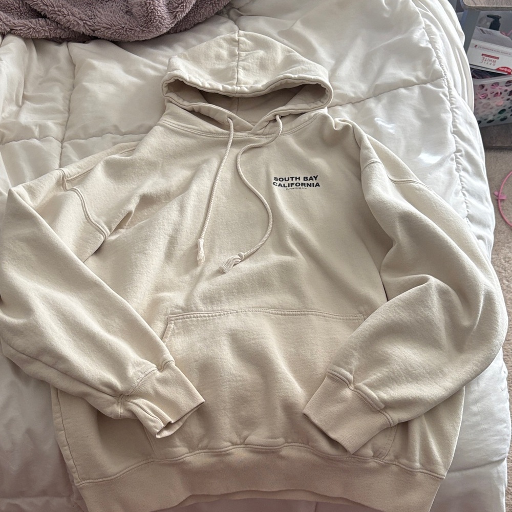 Brandy Melville Cream Hoodie with South Bay California Print